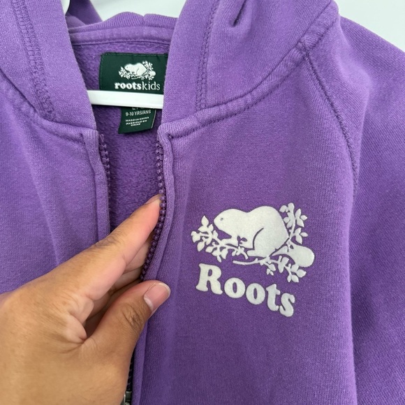 Roots Purple Full-Zip Hoodie Sweatshirt - Picture 2 of 2